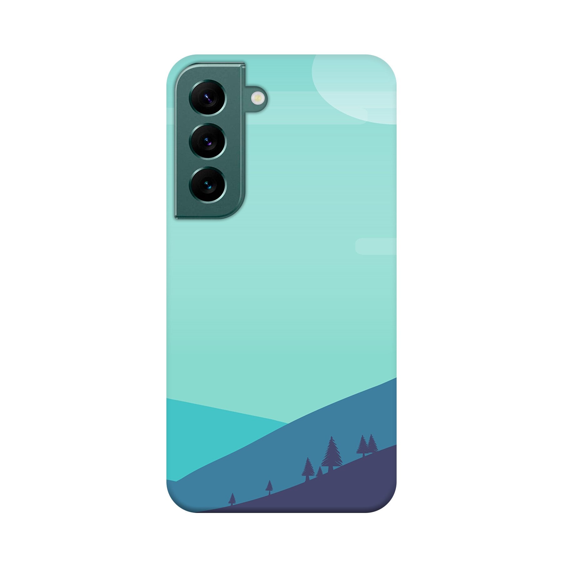 Samsung Galaxy S22 Handyhülle im Alpine Design mit Bergmotiven, bietet stilvollen Schutz und präzise Aussparungen.